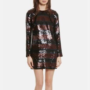 Veronica Beard Stripe All Over Sequin Dress
